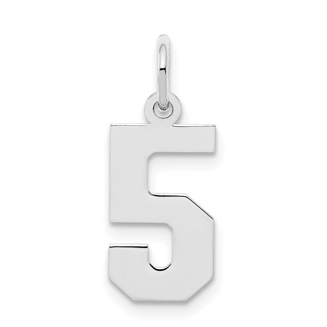 Sterling silver number 5 charm