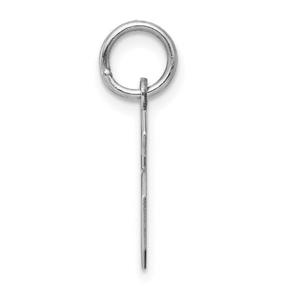 Sterling Silver/Rhodium-plated Polished Number 6 Charm, 20 x 4mm
