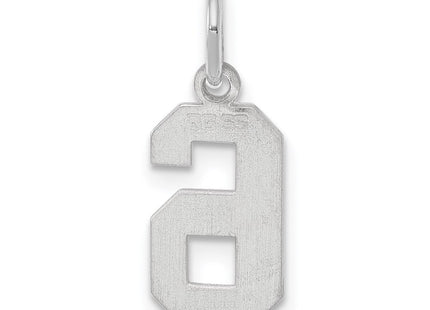 Sterling silver number 6 charm, further view