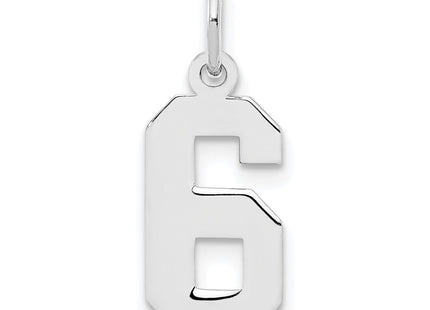 Sterling silver number 6 charm