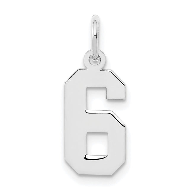 Sterling silver number 6 charm