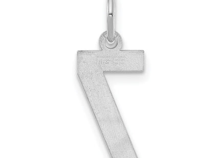 Sterling silver number 7 charm, further view