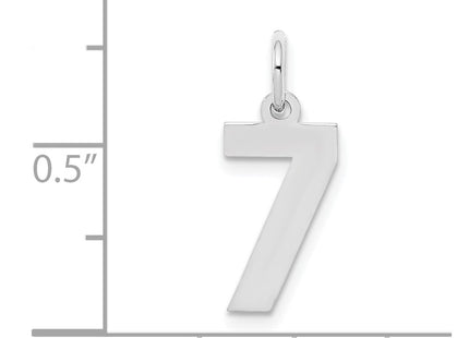 Sterling silver number 7 charm, another view