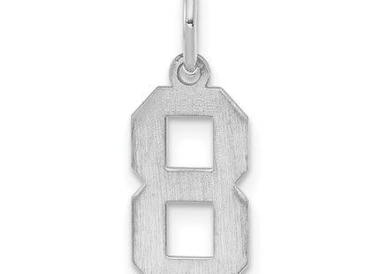 Sterling silver number 8 charm, further view