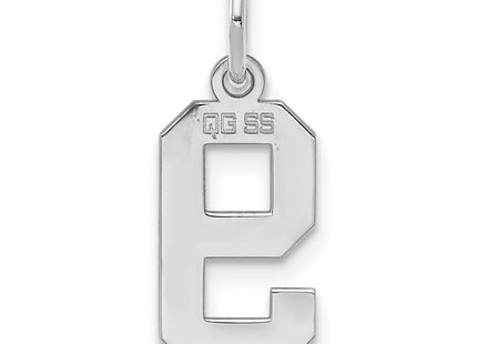 Sterling silver number 9 charm, further view