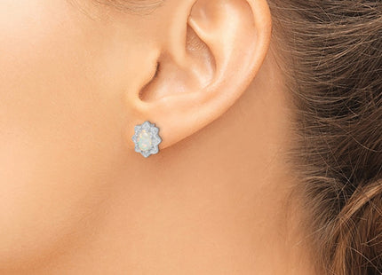 Sterling silver opal pendant, another view