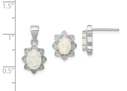 Sterling silver opal pendant, further view