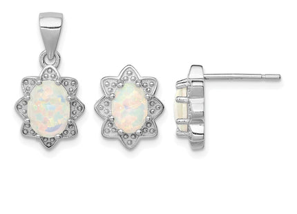 Sterling silver opal pendant