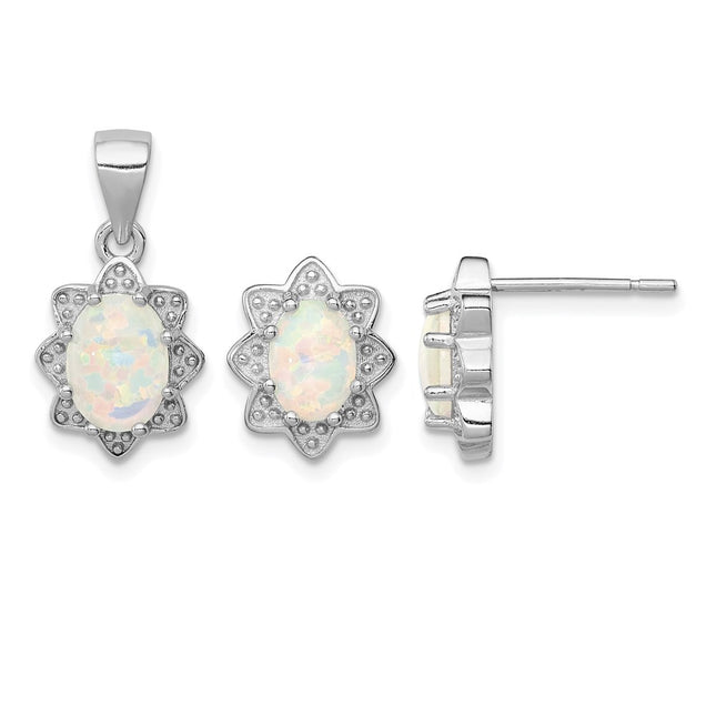 Sterling silver opal pendant