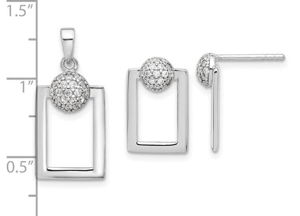 Sterling Silver Earrings Style QST278 - Classique Jewelry Inc.