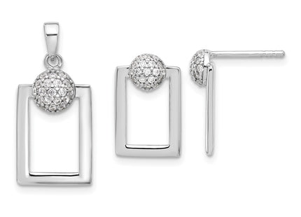 Sterling Silver Earrings Style QST278 - Classique Jewelry Inc.