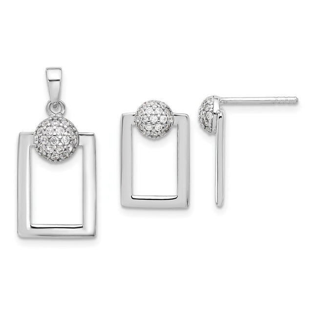 Sterling Silver Earrings Style QST278 - Classique Jewelry Inc.
