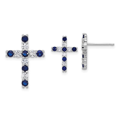 Sterling silver cubic zirconia cross chain