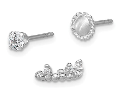 Sterling Silver Earrings Style QST284 - Classique Jewelry Inc.