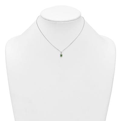 Sterling Silver Polished Green Enameled Turtle Childrens Necklace and Post Earrings Set