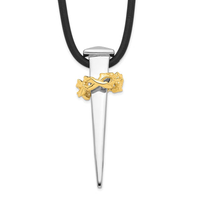 Sentimental Expressions Sterling Silver Gold-plated No Greater Love Nail Necklace