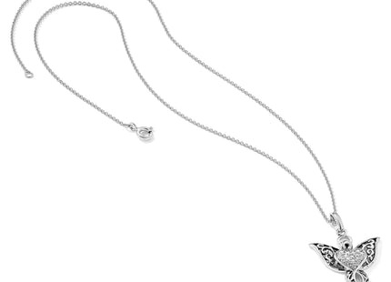 Sentimental Expressions Sterling Silver Rhodium-plated CZ Antiqued Angel of Blessing 18in Necklace