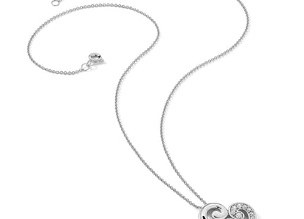 Sentimental Expressions Sterling Silver Rhodium-plated CZ A Mothers Journey 18in Heart Necklace