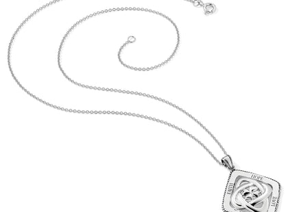 Sentimental Expressions Sterling Silver Rhodium-plated Antiqued Family Blessings 18in Necklace