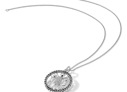Sentimental Expressions Sterling Silver Rhodium-plated Antiqued Knitted Together By Love 18in Necklace