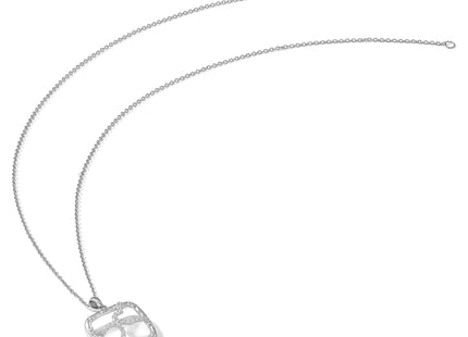 Sentimental Expressions Sterling Silver Rhodium-plated Antiqued CZ Sisters By Chance 18in Hearts Necklace