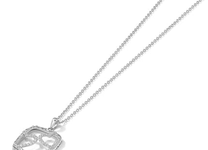 Sentimental Expressions Sterling Silver Rhodium-plated Antiqued CZ Sisters By Chance 18in Hearts Necklace