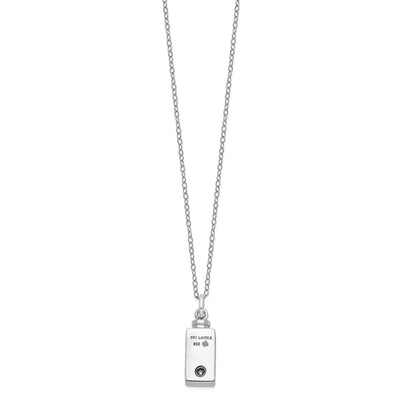 Sentimental Expressions Sterling Silver Rhodium-plated Antiqued Rectangle Box Cross Ash Holder Necklace