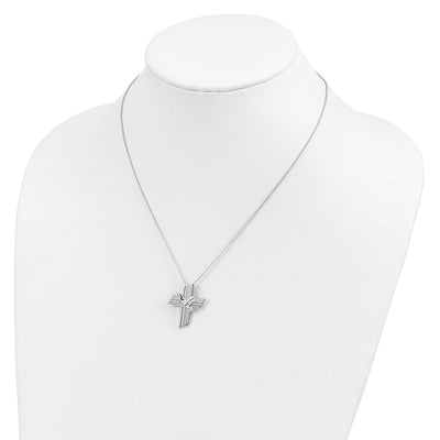 Sentimental Expressions Sterling Silver Rhodium-plated CZ Confirmation Blessings 18in. Necklace