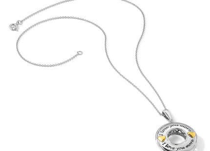 Sentimental Expressions Sterling Silver Gold-plated Antiqued CZ I Love You More 18in. Necklace