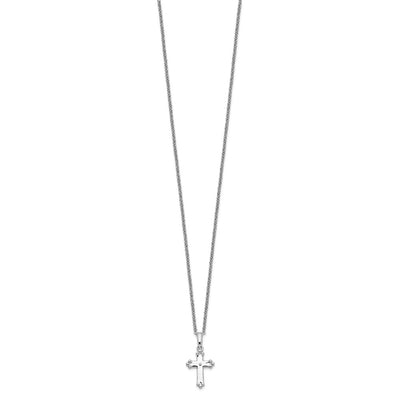 Sentimental Expressions Sterling Silver Rhodium-plated CZ Believe Big 14in. Necklace with 2in. ext