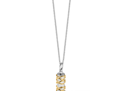 Sentimental Expressions Sterling Silver Rhodium-plated Cylinder Gold-tone Accent Ash Holder Necklace