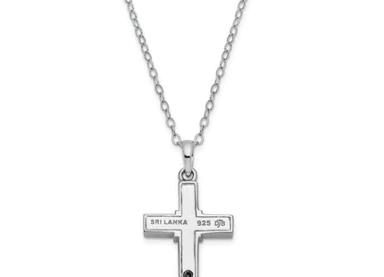 Sentimental Expressions Sterling Silver Rhodium-plated CZ Gold-tone Accent Cross Ash Holder Necklace