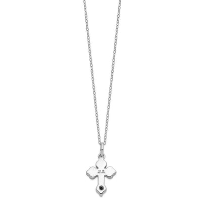 Sentimental Expressions Sterling Silver Rhodium-plated Matted Cross Ash Holder Necklace