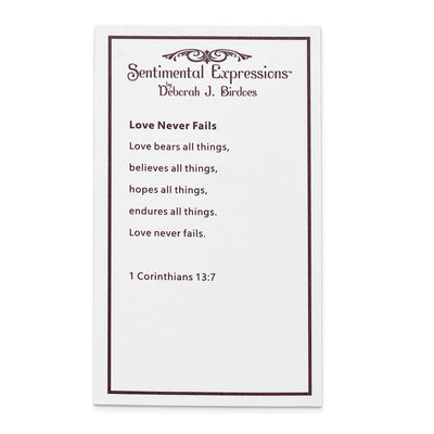 Sentimental Expressions Sterling Silver Rhodium-plated Love Never Fails Cross 22in Necklace