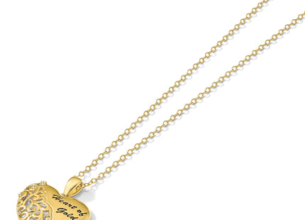 Sentimental Expressions Sterling Silver Gold-tone CZ Heart of Gold 18in Necklace
