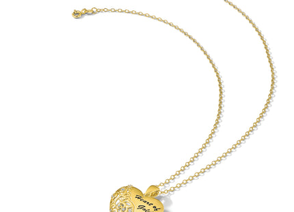 Sentimental Expressions Sterling Silver Gold-tone CZ Heart of Gold 18in Necklace