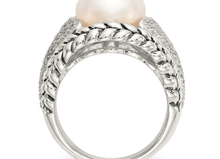 Sterling silver diamond ring, alternate view