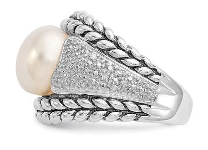 Sterling silver diamond ring, another view