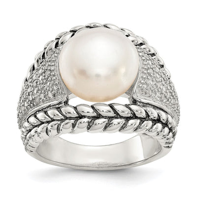 Sterling silver diamond ring