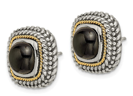 14k/Silver Two-Tone Earrings Style QTC1022 - Classique Jewelry Inc.