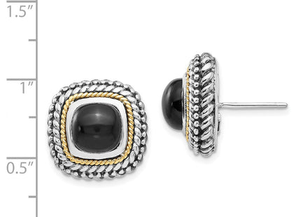 14k/Silver Two-Tone Earrings Style QTC1022 - Classique Jewelry Inc.