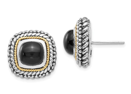 14k/Silver Two-Tone Earrings Style QTC1022 - Classique Jewelry Inc.