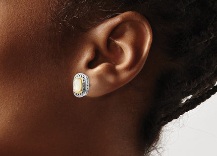 14k/Silver Two-Tone Earrings Style QTC1024 - Classique Jewelry Inc.