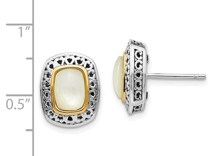 14k/Silver Two-Tone Earrings Style QTC1024 - Classique Jewelry Inc.