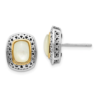 14k/Silver Two-Tone Earrings Style QTC1024 - Classique Jewelry Inc.