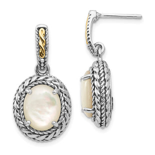 14k/Silver Two-Tone Earrings Style QTC1026 - Classique Jewelry Inc.