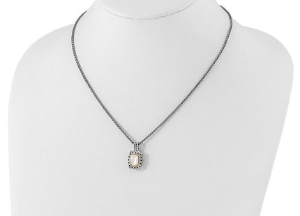 Sterling silver mother of pearl mother necklace, further view