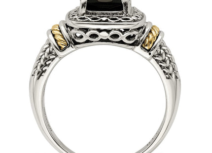 Sterling silver onyx ring, alternate view