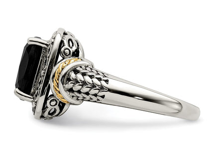 Sterling silver onyx ring, another view