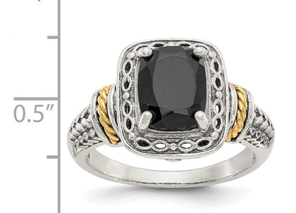 Sterling silver onyx ring, further view